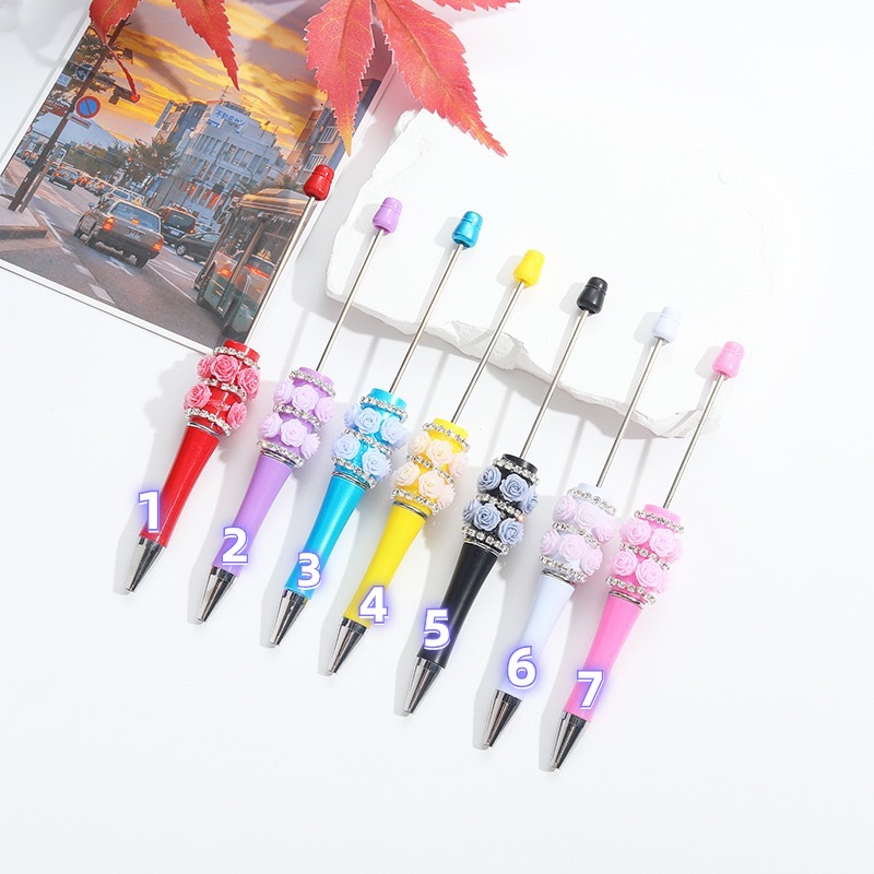 N958 / カスタムタッチペン＆ボールペン お高級リボンビーズ お高級