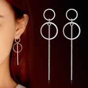 韓国のイヤリング女性の気質シンプルなタッセルイヤリング銀メッキのイヤリング長いイヤリング