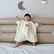 2022 夏新作  韓国子供服 にじゅうガーゼ  寝袋 赤ちゃん  爬行服  純綿 エアコン服 人気