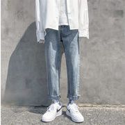 注目すべきアイテム 韓国ファッション ロングパンツ 九分丈パンツ ジーンズ レトロ ストレート スリム