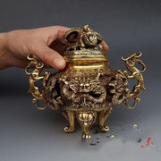 香炉 竜 銅器 銅製品 置物 装飾品 工芸品 風水 財運グッズ インテリア 風水　