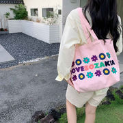 トートバッグ　ズックバッグ　刺繍　エコバッグ　オシャレ　韓国ファッション