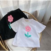 【2022夏服】韓国風子供服 ベビー服 　男女兼用　花柄　半袖　トップス　Tシャツ