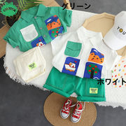 【2022年夏新作】韓国子供服　男の子　シャツ+ショットパンツ　半袖　80#-120#
