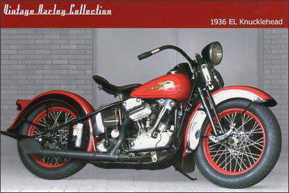 ポストカード カラー写真 バイク「1936 EL Knucklehead」乗り物 郵便はがき