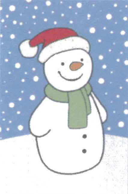 ミニカード クリスマス「雪だるま」メッセージカード