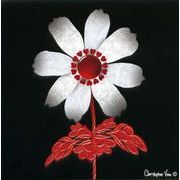 グリーティングカード クリストファーヴァインデザインバレンタイン「赤いハートがついた花」
