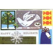 グリーティングカード クリスマス「鳥」メッセージカード 用紙1枚
