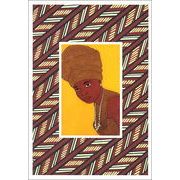 ポストカード アート アフリカンアート「金のスカーフを巻いた女の肖像」名画 郵便はがき