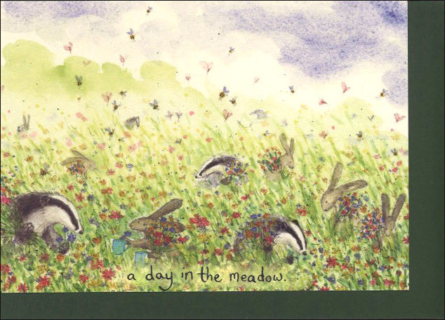 グリーティングカード 多目的「草原の一日」メッセージカード