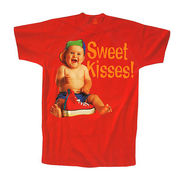 ポストカード サマーカード Tシャツ柄シリーズ「SWEET KISSES！」カラー写真 レッド 暑中見舞い