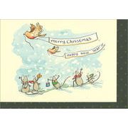 グリーティングカード クリスマス「Merry Xmas、Happy New Year」メッセージカード ねずみ
