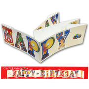 なが～いグリーティングカード 誕生日/バースデー ストリーマー「サーカス：HAPPY BIRTHDAY」