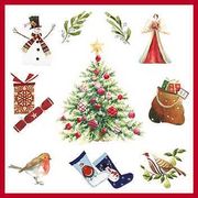 グリーティングカード クリスマス「クリスマスアイコン」メッセージカード 鳥