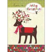 グリーティングカード クリスマス「トナカイと小鳥」メッセージカード