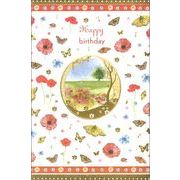 グリーティングカード 誕生日/バースデー「蝶と花」虫 メッセージカード