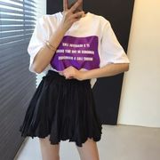 INS 新作 韓国風ファッション アルファベット プルオーバー ラウンドネック Tシャツ