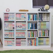 トリプルスライド 本棚  120幅 ホワイト ブックシェルフ 書棚 コミックDVD CD 大量収納