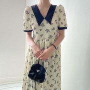 初回送料無料夏の新しいドレスプリーツラペル半袖シャツワンピース人気商品ファッション