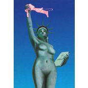 ポストカード カラー写真 「女性の下着を掲げる自由の女神像」 郵便はがき