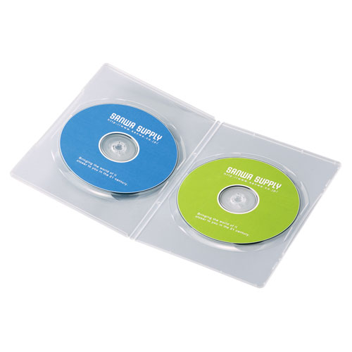サンワサプライ スリムDVDトールケース(2枚収納・10枚セット・クリア) DVD-TU2