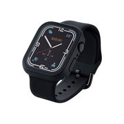 エレコム Apple Watch45mm用フルカバーケース プレミアムガラス 反射防止 A