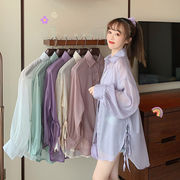 ブラウス レディース UVケア トップス 韓国風 シャツ おしゃれ 日焼け止め UVカット
