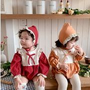 2022秋冬新作  かわいい   長袖連体服    ベビー服  女の子  韓国子供服 はいはい服     66-90CM 2色