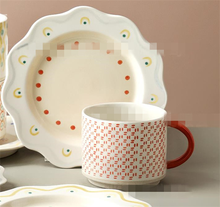 陶器のマグカップ 洗練された レストラン おつまみ皿 ギフト プレート コーヒーマグ お皿 手描き