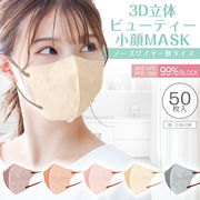 3D立体小顔MASKビューティー　マスク　バイカラーマスク50枚入