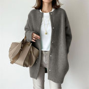 穿きやすく使いやすい  ウールコート 全7色 秋 柔らか ニットコート スリム デザイン感