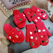手袋　レディース　韓国ファッション　秋冬　かわいい　厚手　クリスマス　サンタクロース