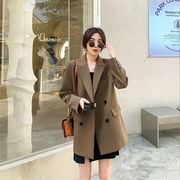 ナチュラルでシンプルなデザイン 韓国ファッション トレンド ピュアカラー コート スーツ 快適である