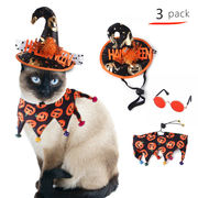 可愛いハロウィン変身服ペット用品 3点セット★ ハロウィーンパーティー 小型犬の猫のハロウィーンの帽子