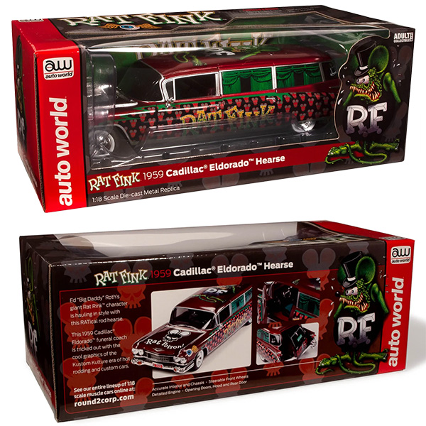 AUTO WORLD 1:18 RAT FINK 1959 CADILLAC ELDORADO HEARESE 【ラットフィンク】ミニカー 有限会社  ステップス | 卸売・ 問屋・仕入れの専門サイト【NETSEA】