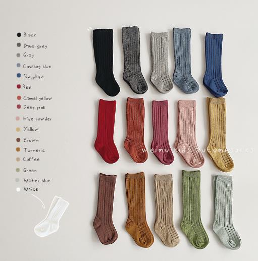 2022秋冬新品★子供用ソックス　ハイソックス　S-L★16色