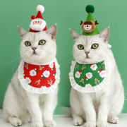 ペット用品 ネコ雑貨 犬用スタイ 誕生日 帽子セット 犬 猫 グッズ クリスマス よだれかけ