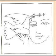 グリーティングカード アート ピカソ「平和の顔」 名画 メッセージカード 箔押し加工