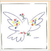 グリーティングカード アート ピカソ「若者を祝う鳩」 名画 メッセージカード 箔押し加工
