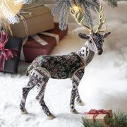 クリスマス・スタンディング ディア ・ゴブラン ベルベット 鹿 置き物 オブジェ