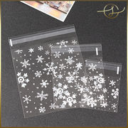 雪の結晶透明OPP袋 クリスマス テープ付き ギフト袋 ラッピング袋 包装 ラッピング用品 梱包材