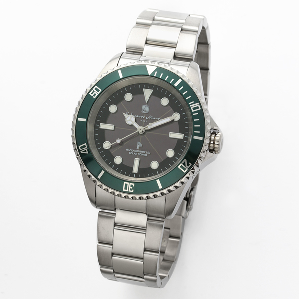 正規品 SalvatoreMarra 腕時計 サルバトーレマーラ  SM22110-SSBKGR 10気圧防水 ソーラー充電 メタルベルト