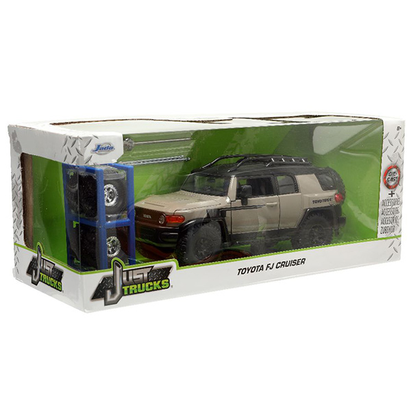 JADATOYS 1:24 JUST TRUCKS w/RACK & WHEELS TOYOTA FJ CRUISER