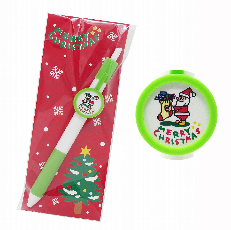 【かわいいサンタの贈り物】クリスマスボールペン