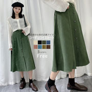 2022新作 レディース コーデュロイ スカート ミモレ丈 カジュアル ボトムス ロングスカート 秋 冬 おしゃれ