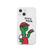 168cm ソフトクリアケース for iPhone 14 Olly's Pizza 背面