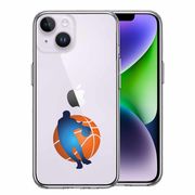 iPhone 14 Plus 側面ソフト 背面ハード ハイブリッド クリア ケース バスケットボール ドリブル 3