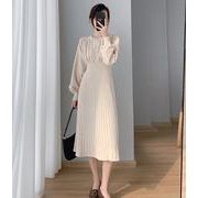 秋新しい   韓国風　レディースニットワンピース　ロングワンピース   ファッションドレス