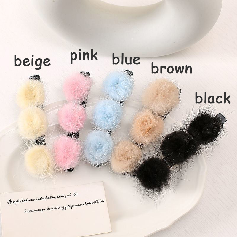 ꫛꫀꪝ【ふわもこくるみボタン】ベビーヘアクリップキッズヘアクリップ