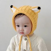 お勧め 秋冬新作 韓国風 男女 子供帽子 耳当て 狐 キッズ帽子 ニット帽 ベレー帽 編みキャップ 3ヶ月-3歳